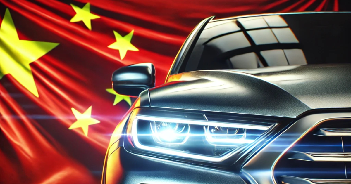 IA y la industria automotriz: un estudio estético de imágenes de automóviles contra el fondo de China Creación de IA: el automóvil frente a la bandera de China es asombrosamente realista