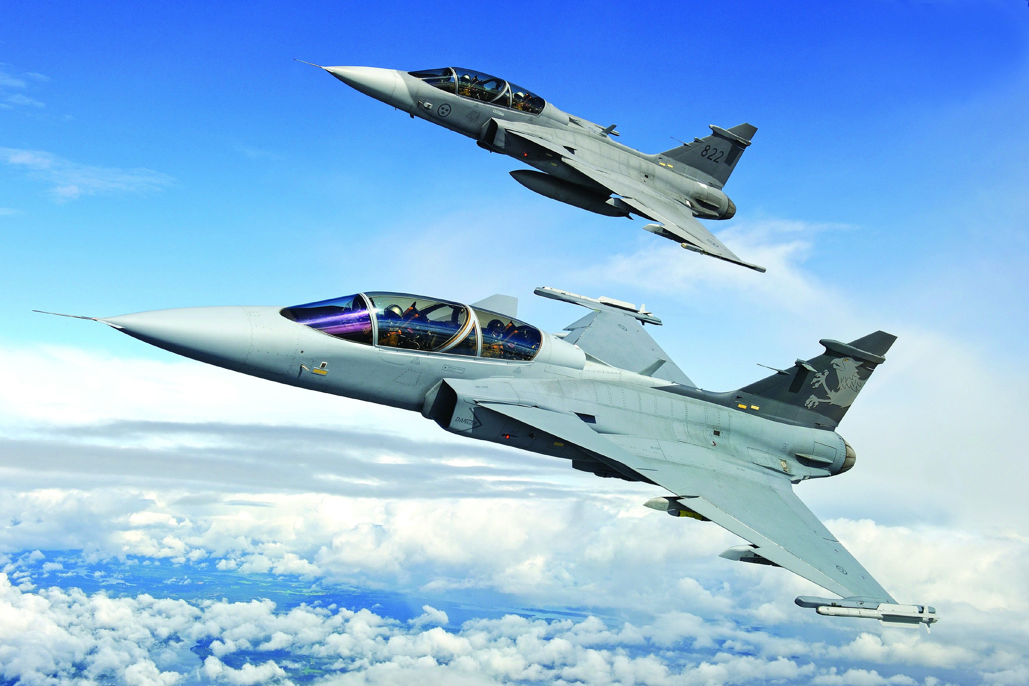 Saab envió dos nuevos aviones F-39E Gripen a Brasil en virtud de un contrato de 5.400 millones de dólares Saab envió dos nuevos aviones F-39E Gripen a Brasil en virtud de un contrato de 5.400 millones de dólares