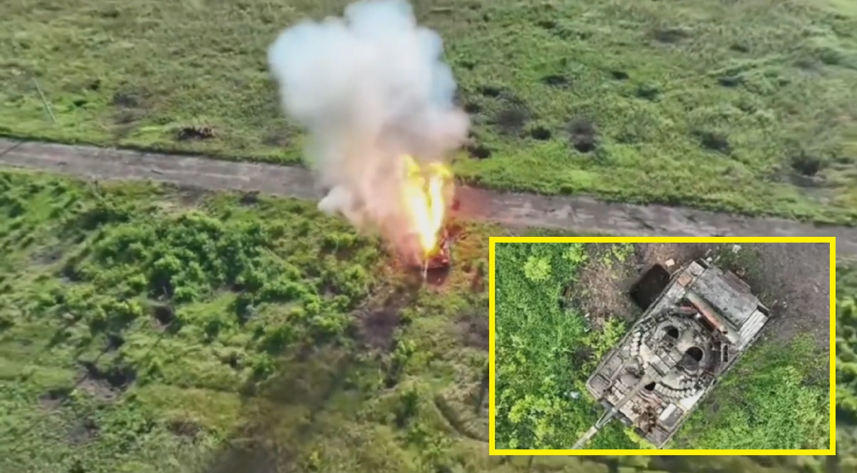 Un bombardero no tripulado ucraniano destruyó un tanque ruso T-80BV con una sola granada, impactando directamente en la escotilla. Un bombardero no tripulado ucraniano destruyó un tanque ruso T-80BV con una sola granada, impactando directamente en la escotilla.