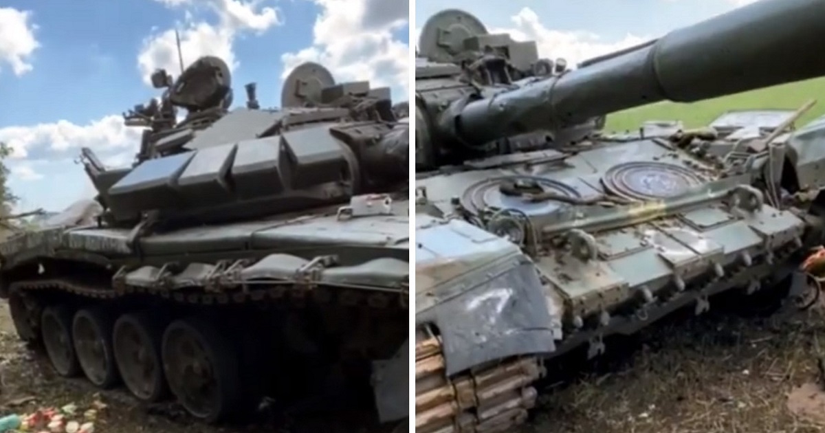 Las fuerzas armadas ucranianas capturaron un singular tanque ruso T-72B3 con blindaje de alcantarillas robadas Las fuerzas armadas ucranianas capturaron un singular tanque ruso T-72B3 con blindaje de alcantarillas robadas