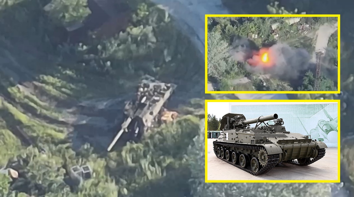 Un dron FPV ucraniano destruyó un raro mortero autopropulsado ruso 2S4 Tulpan capaz de disparar cabezas nucleares Un dron FPV ucraniano destruyó un raro mortero autopropulsado ruso 2S4 Tulpan capaz de disparar cabezas nucleares