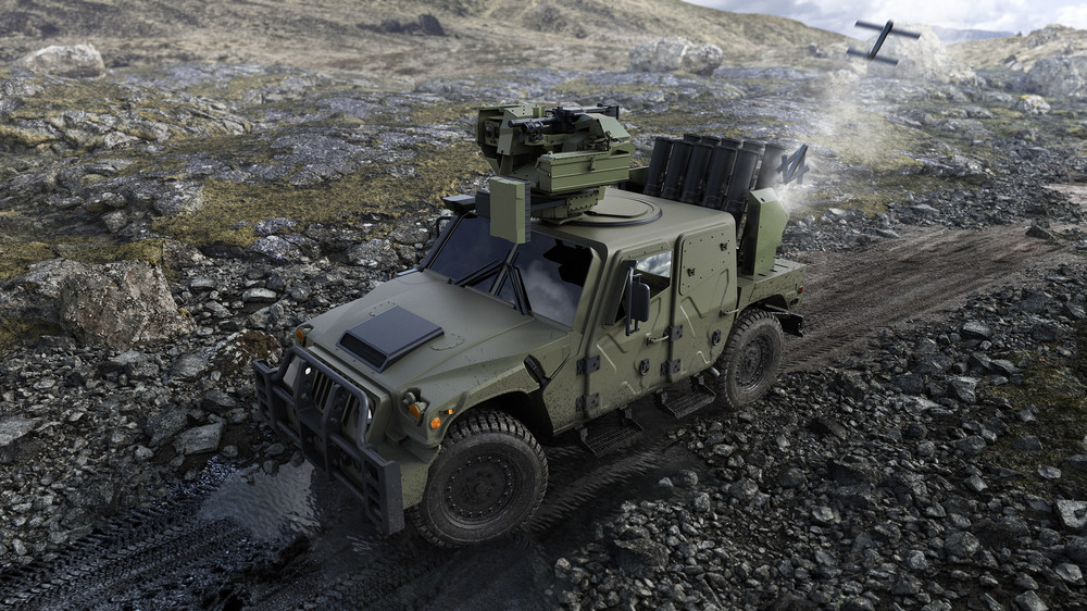 AM General presentó el vehículo blindado Humvee Sabre Blade con lanzador de drones kamikaze Switchblade 300 y Switchblade 600 AM General presentó el vehículo blindado Humvee Sabre Blade con lanzador de drones kamikaze Switchblade 300 y Switchblade 600