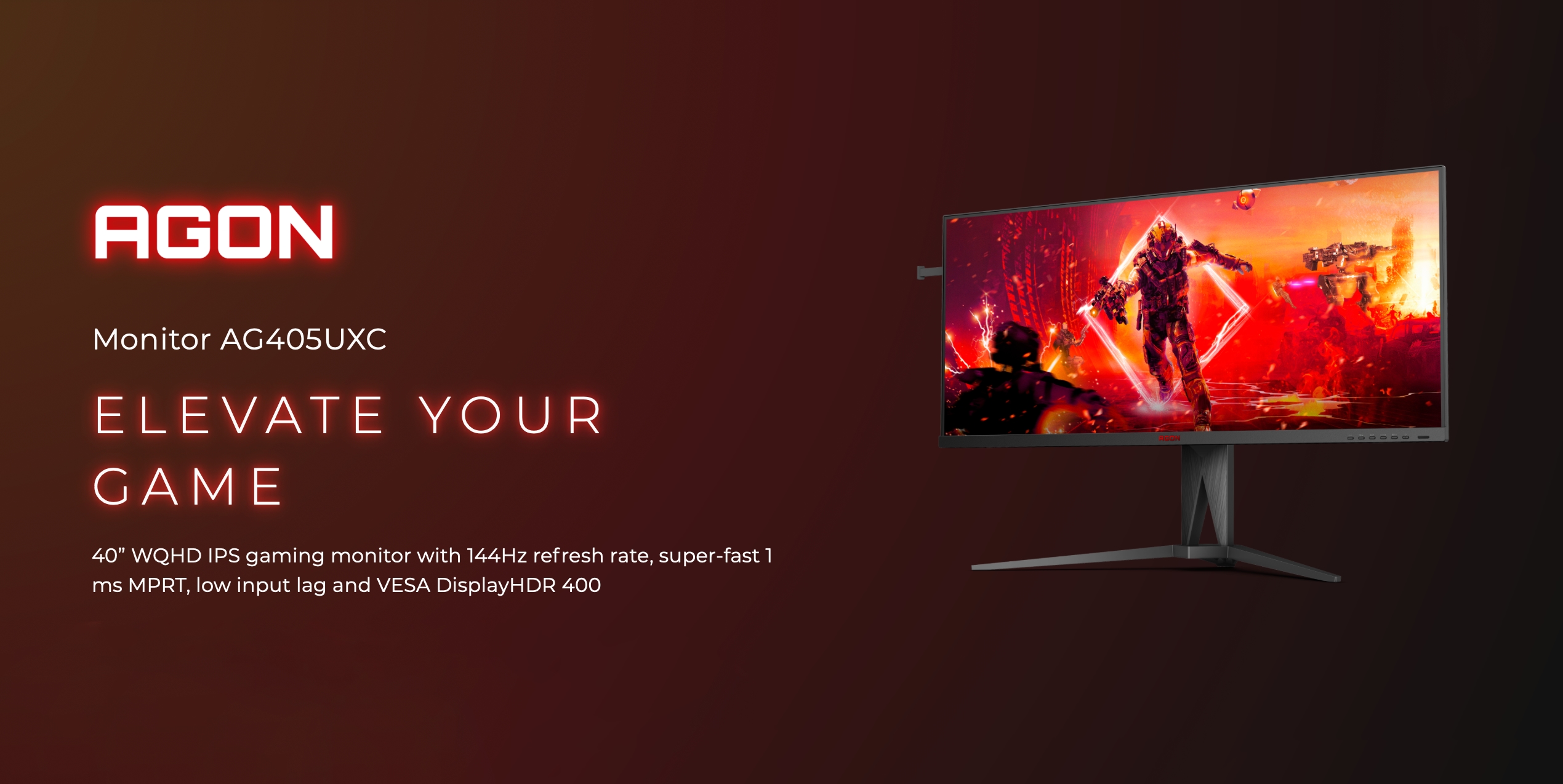 AOC AGON AG405UXC: monitor para juegos con pantalla de 40", IPS, resolución 2K y 144 Hz