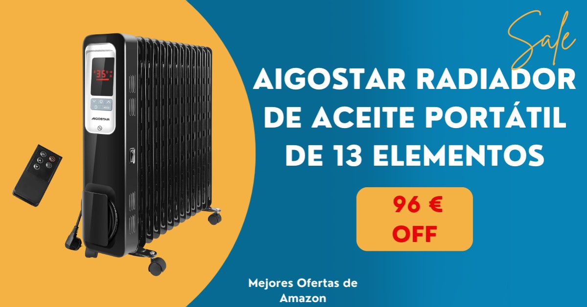 ¡Aigostar 13 Elemento Portátil Radiador de Aceite para limitada 96€ descuento ! ¡Aigostar 13 Elemento Portátil Radiador de Aceite para limitada 96€ descuento !