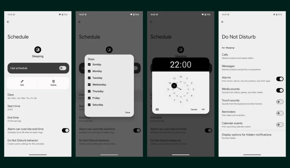 En Android 15, los usuarios podrán crear su propio horario para controlar el modo No Molestar En Android 15, los usuarios podrán crear su propio horario para controlar el modo No Molestar