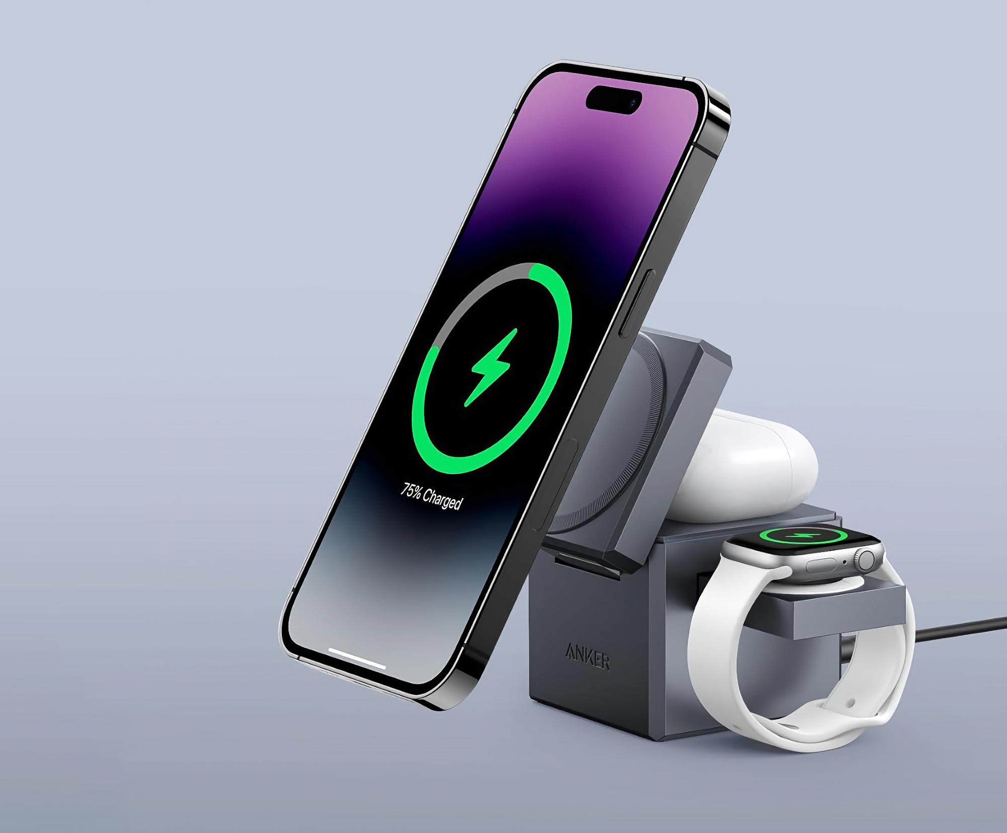 Anker 3 en 1 Cube en Amazon: Estación de acoplamiento con MagSafe para iPhone, Apple Watch y AirPods con un descuento de 37 €. Anker 3 en 1 Cube en Amazon: Estación de acoplamiento con MagSafe para iPhone, Apple Watch y AirPods con un descuento de 37 €.