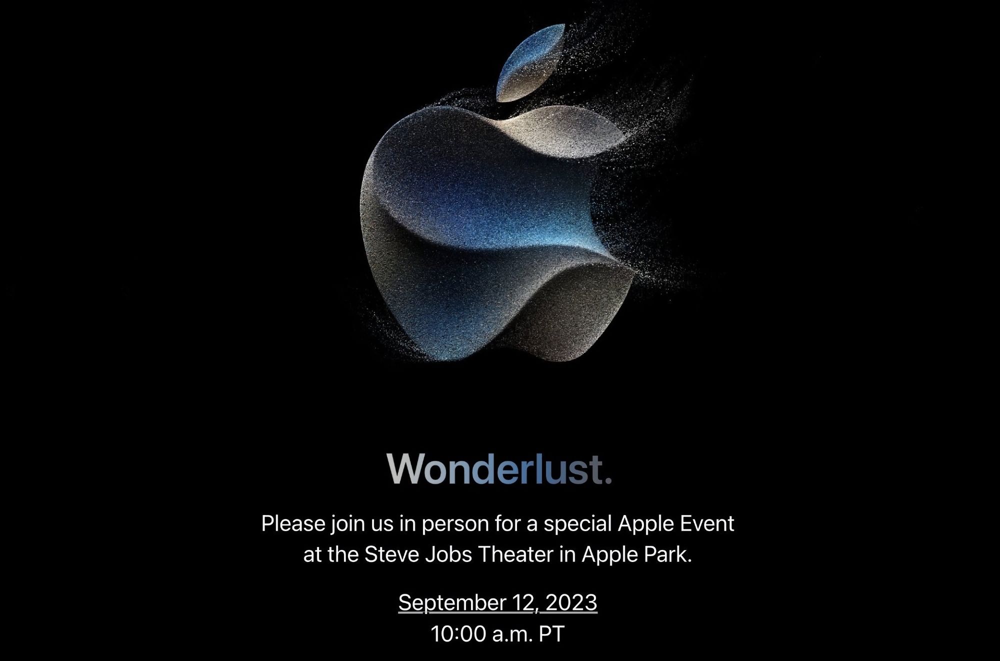 Apple ha anunciado la presentación del 12 de septiembre: a la espera del lanzamiento del iPhone 15, Apple Watch Series 9, Apple Watch Ultra 2 y AirPods Pro con USB-C Apple ha anunciado la presentación del 12 de septiembre: a la espera del lanzamiento del iPhone 15, Apple Watch Series 9, Apple Watch Ultra 2 y AirPods Pro con USB-C