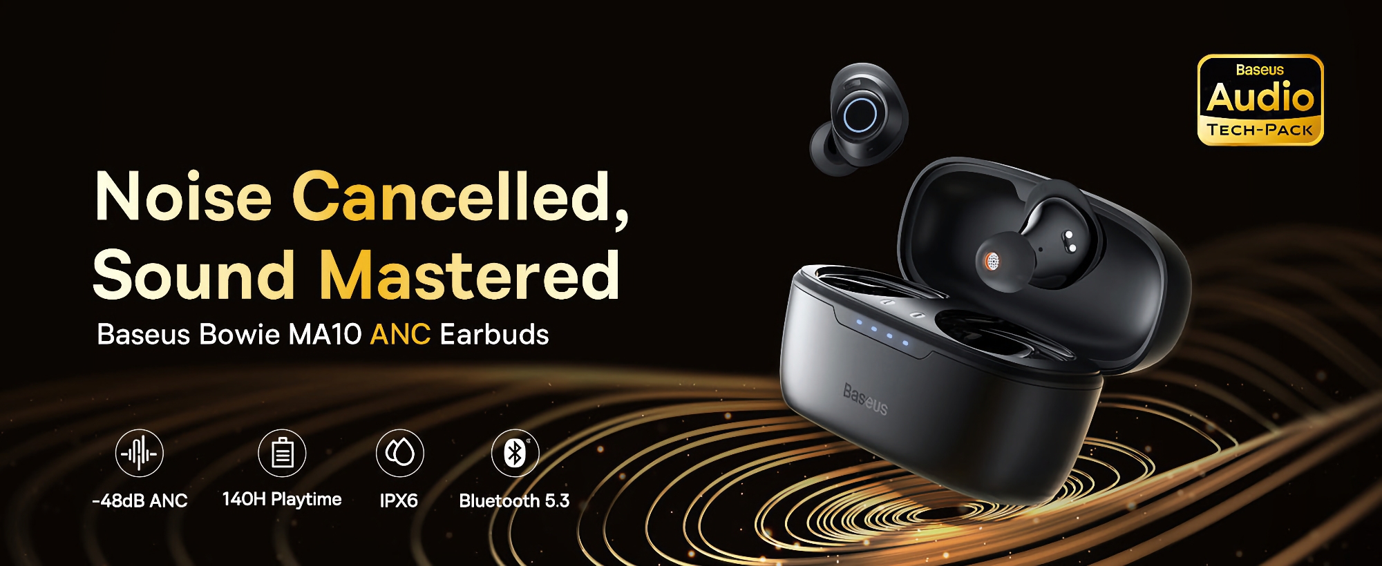 Baseus Bowie MA10: auriculares TWS con ANC híbrido y hasta 140 horas de autonomía por menos de 30 dólares Baseus Bowie MA10: auriculares TWS con ANC híbrido y hasta 140 horas de autonomía por menos de 30 dólares