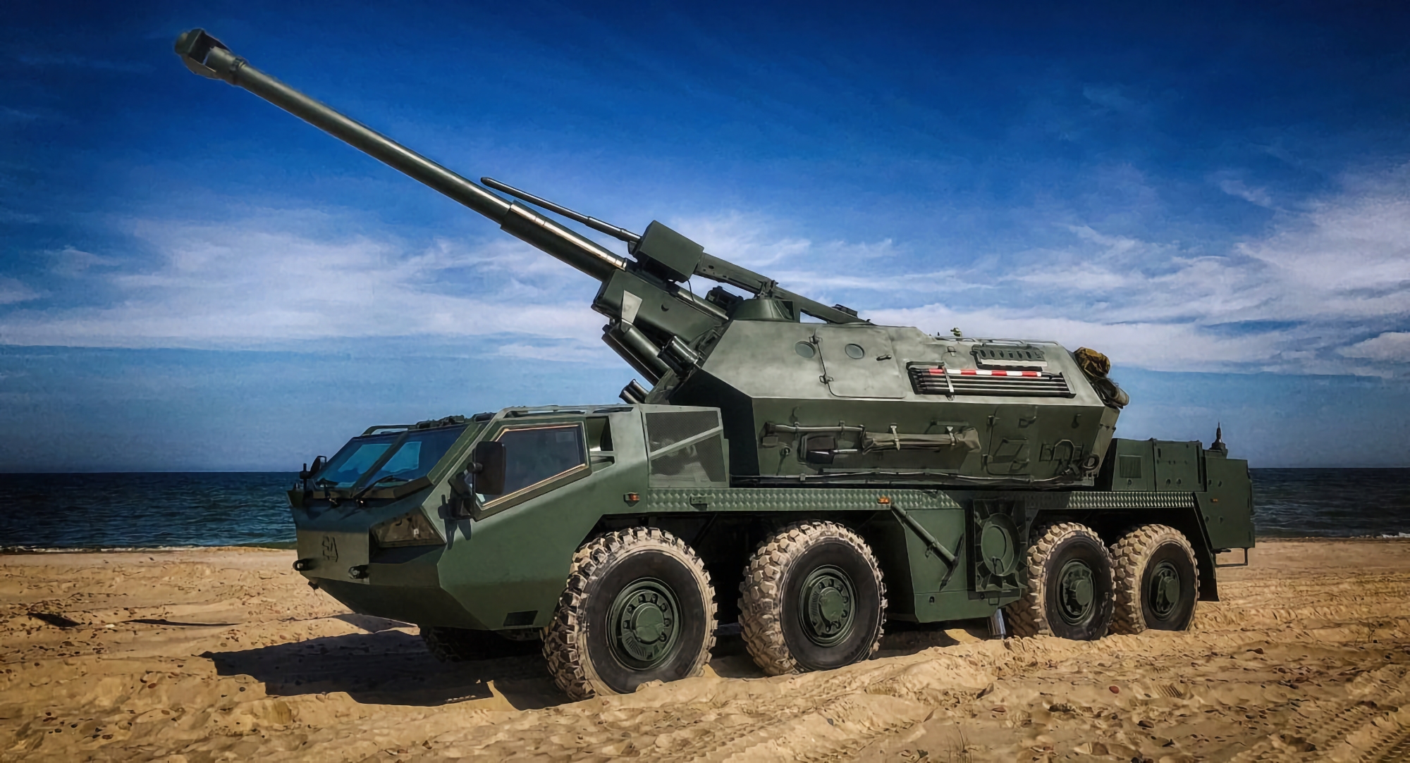 Las AFU pueden recibir SAU checas DANA-M2 mejoradas basadas en el chasis Tatra 815 VP 31M 8×8 con modo de disparo automático. Las AFU pueden recibir SAU checas DANA-M2 mejoradas basadas en el chasis Tatra 815 VP 31M 8×8 con modo de disparo automático.