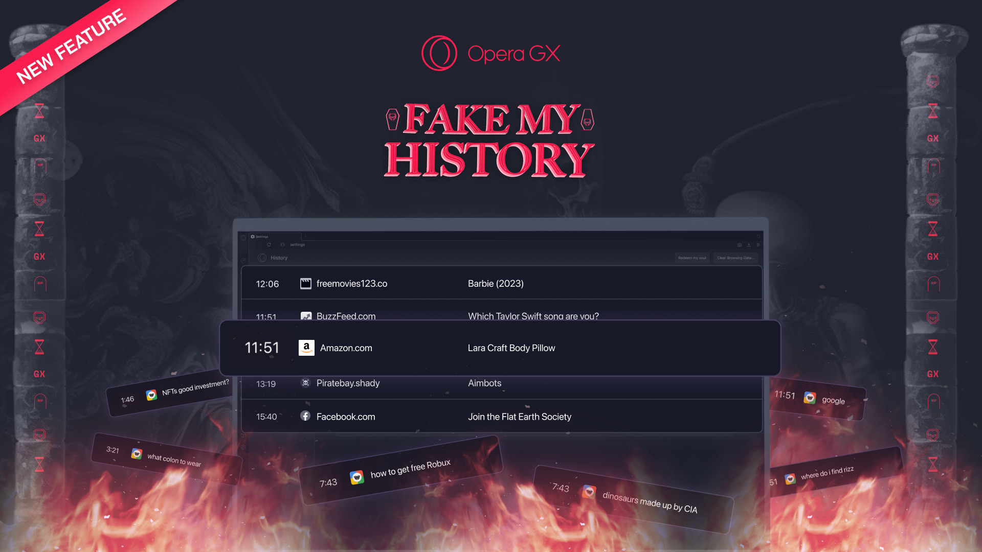 Opera GX ofrece deshacerse del "pasado sucio" y limpiar el historial en caso de fallecimiento del usuario Opera GX ofrece deshacerse del "pasado sucio" y limpiar el historial en caso de fallecimiento del usuario