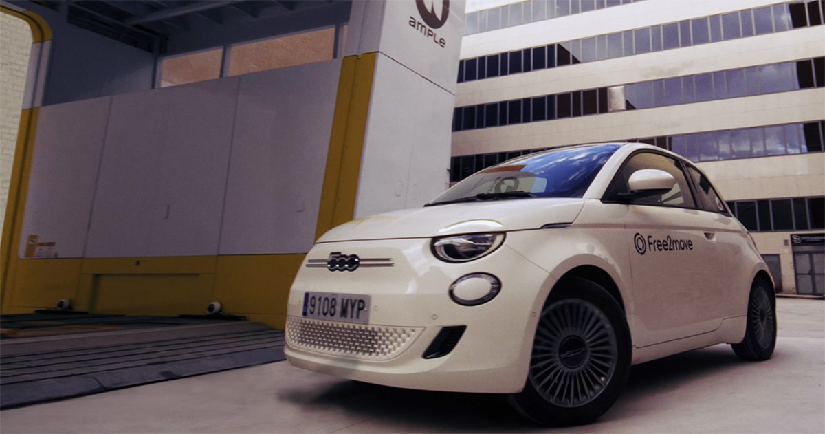 Reemplazo rápido de batería: el Fiat 500e y la prometedora tecnología de Ample Fiat 500e: ¿Compatible con las nuevas estaciones de cambio rápido de batería Ample?