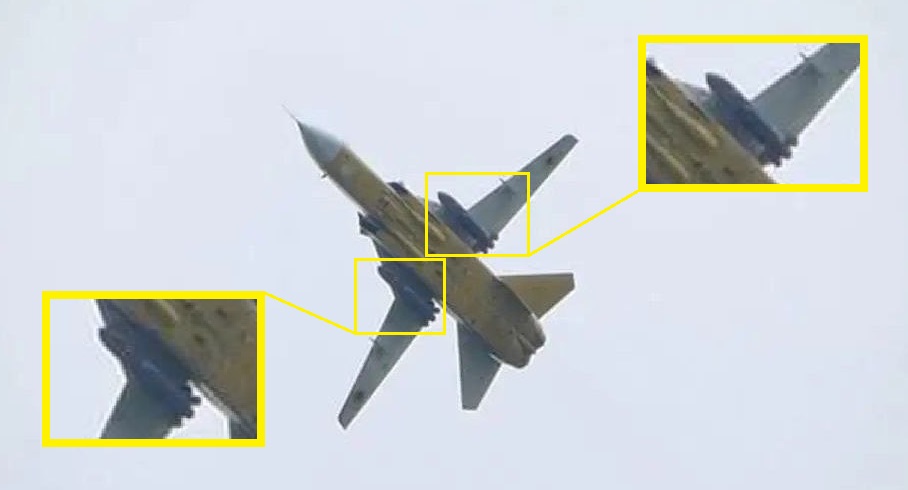 Bombardero ucraniano Su-24M con dos misiles Storm Shadow mostrado en foto real por primera vez Bombardero ucraniano Su-24M con dos misiles Storm Shadow mostrado en foto real por primera vez
