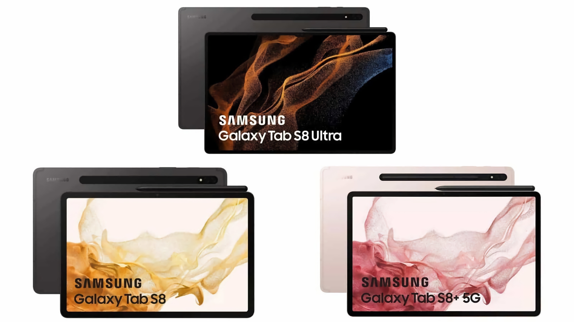 Ya no hace falta presentación: imágenes oficiales confirman las características de las Galaxy Tab S8, Galaxy Tab S8+ y Galaxy Tab S8 Ultra Ya no hace falta presentación: imágenes oficiales confirman las características de las Galaxy Tab S8, Galaxy Tab S8+ y Galaxy Tab S8 Ultra