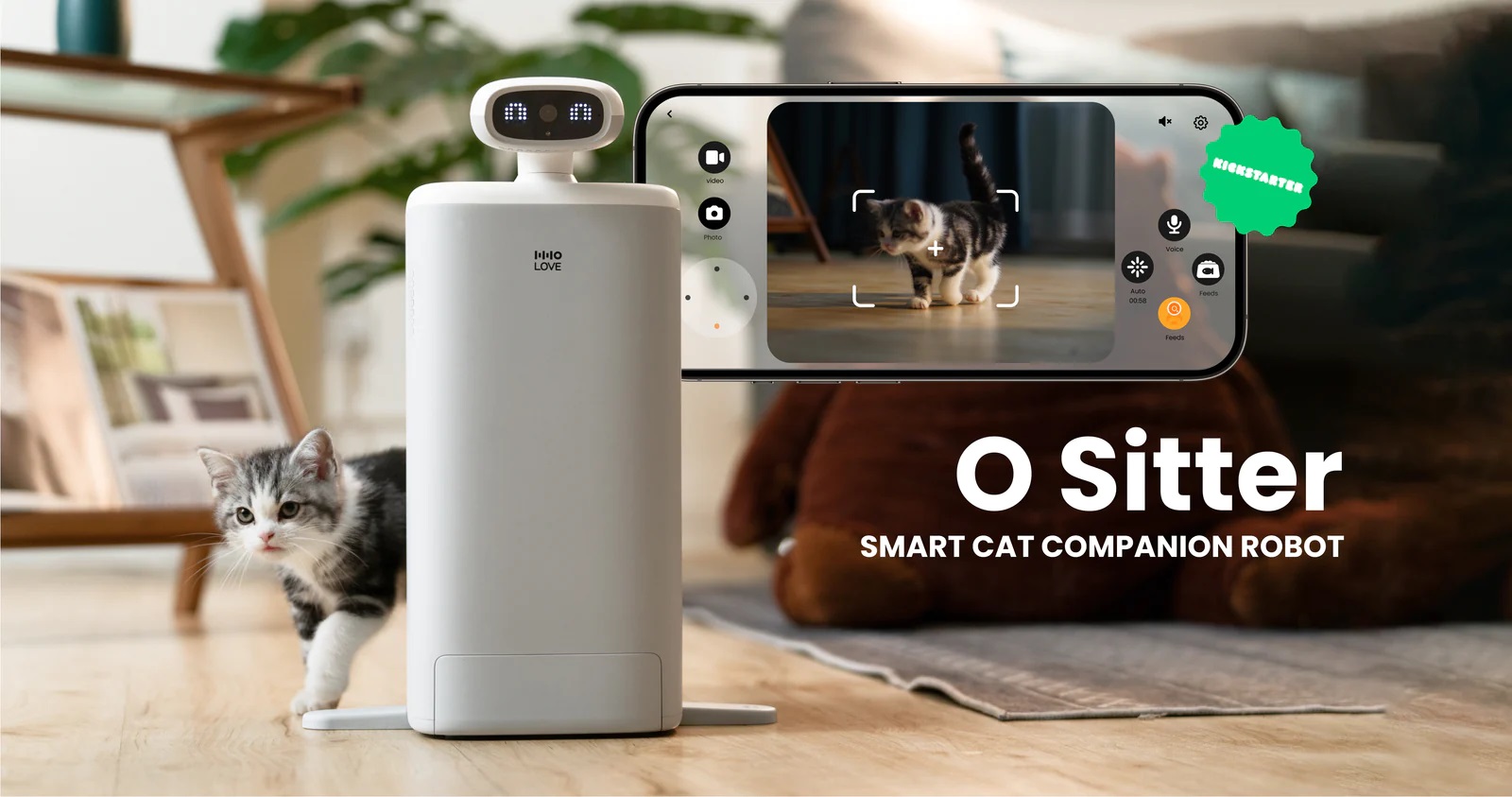 HHOLOVE O Sitter: robot inteligente para gatos con cámara y comedero automático que entretiene y alimenta a las mascotas HHOLOVE O Sitter: robot inteligente para gatos con cámara y comedero automático que entretiene y alimenta a las mascotas