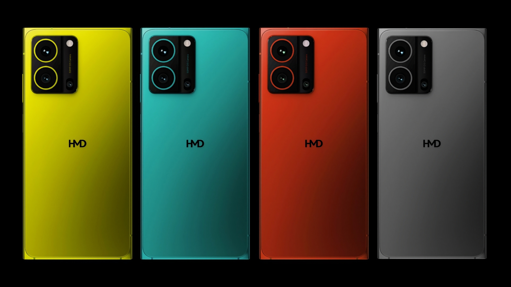 HMD Hyper aparece en la imagen en cuatro colores