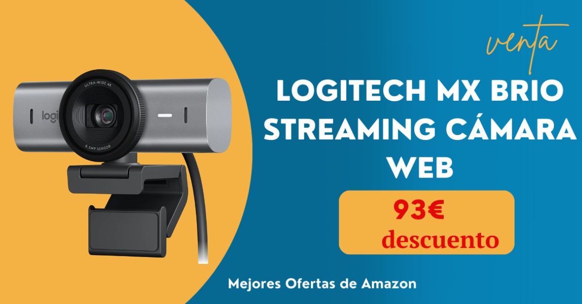 Webcam Logitech MX Brio Ultra HD 4K - descuento de 93€ ¡No te lo pierdas! Webcam Logitech MX Brio Ultra HD 4K - descuento de 93€ ¡No te lo pierdas!