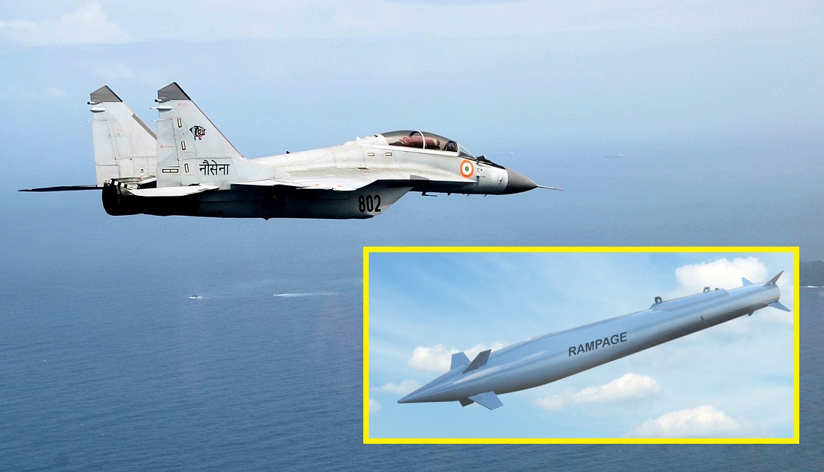 India ha recibido misiles aerobalísticos israelíes Rampage con una ojiva de 150 kg y un alcance de más de 250 km para cazas MiG-29K India ha recibido misiles aerobalísticos israelíes Rampage con una ojiva de 150 kg y un alcance de más de 250 km para cazas MiG-29K
