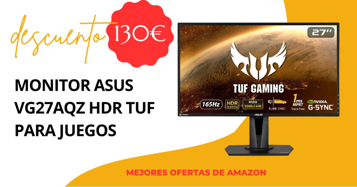 ¡ASUS VG27AQZ HDR TUF monitor de juegos con un descuento de 130€ Oferta por tiempo limitado! ¡ASUS VG27AQZ HDR TUF monitor de juegos con un descuento de 130€ Oferta por tiempo limitado!