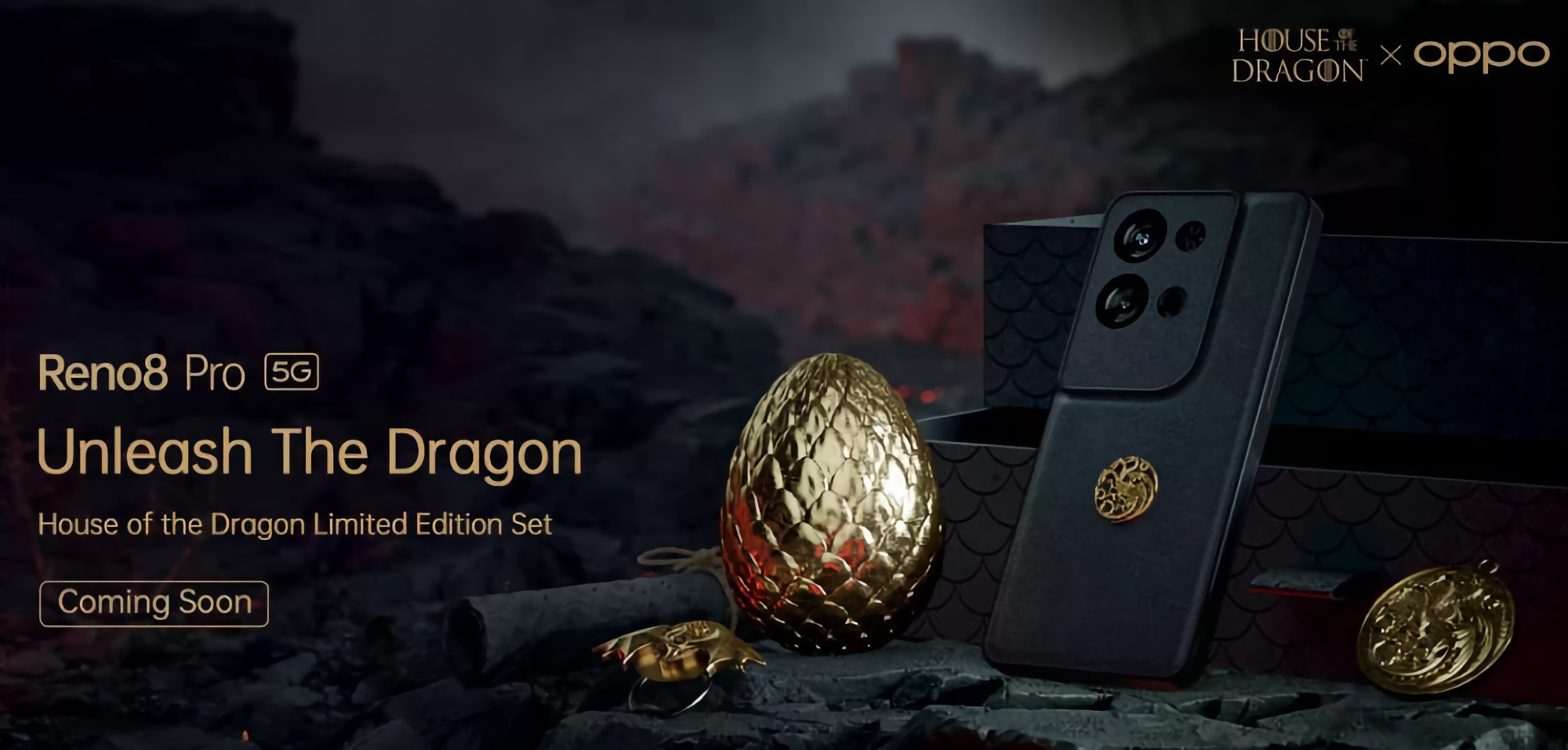 Para los fans de la serie La Casa del Dragón: OPPO lanzará un smartphone de edición limitada especial Reno 8 Pro 5G Para los fans de la serie La Casa del Dragón: OPPO lanzará un smartphone de edición limitada especial Reno 8 Pro 5G