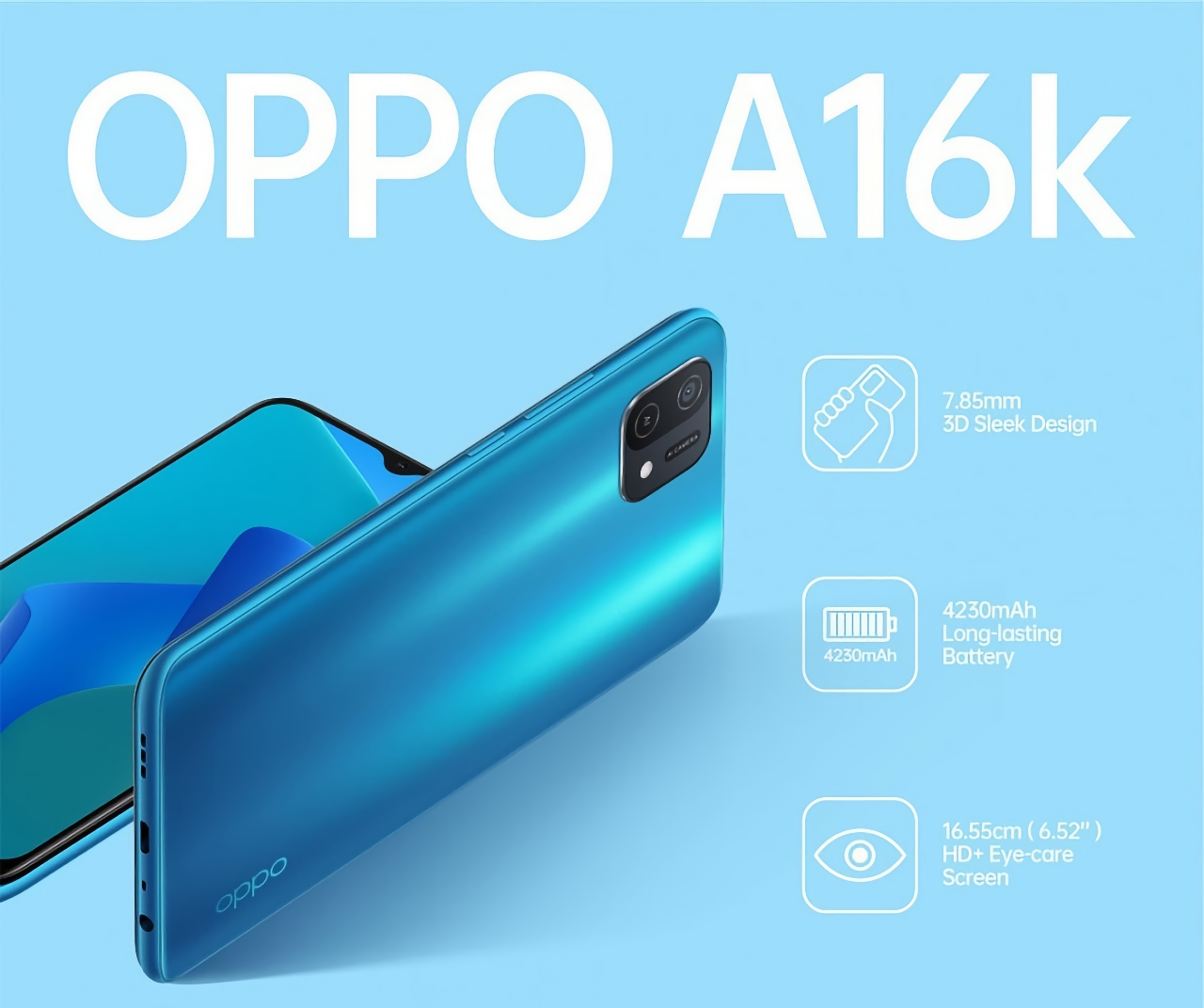 OPPO A16k: chip MediaTek Helio G35, batería de 4230mAh y precio de 140 dólares OPPO A16k: chip MediaTek Helio G35, batería de 4230mAh y precio de 140 dólares