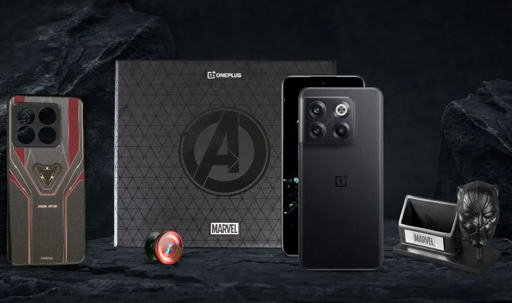 Para los fans de Marvel: OnePlus presentó una versión especial del OnePlus 10T con funda de Iron Man, soporte de Pantera Negra y popsocket del Capitán América Para los fans de Marvel: OnePlus presentó una versión especial del OnePlus 10T con funda de Iron Man, soporte de Pantera Negra y popsocket del Capitán América