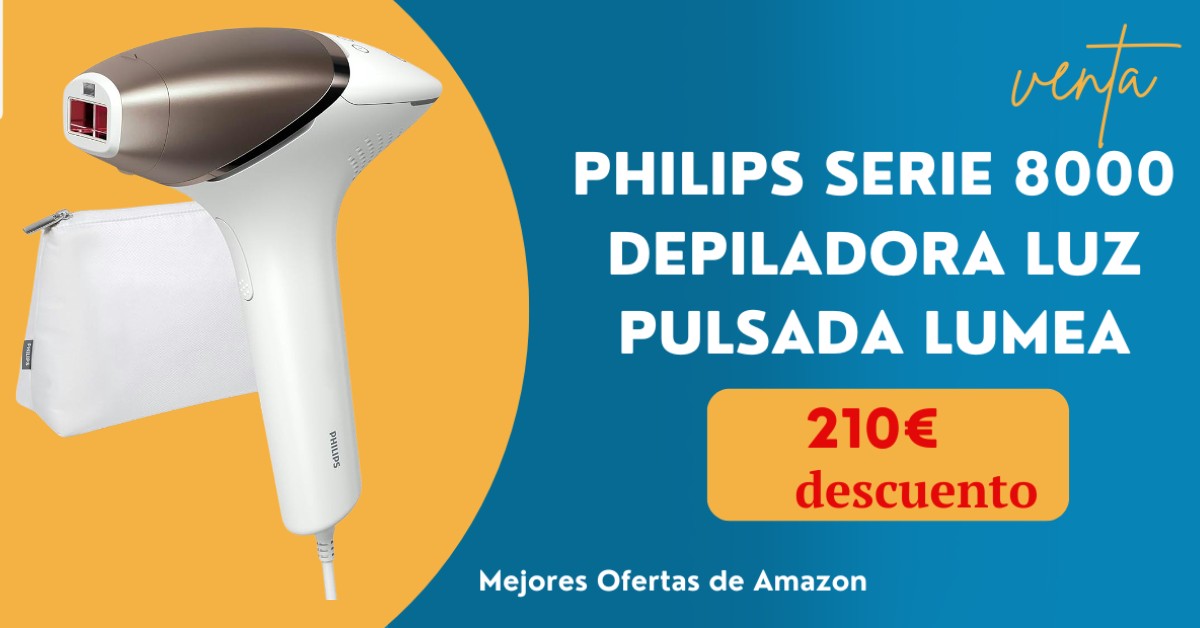 Philips Lumea Serie 8000 Depiladora 210€ de descuento¡No te lo pierdas! Philips Lumea Serie 8000 Depiladora 210€ de descuento¡No te lo pierdas!