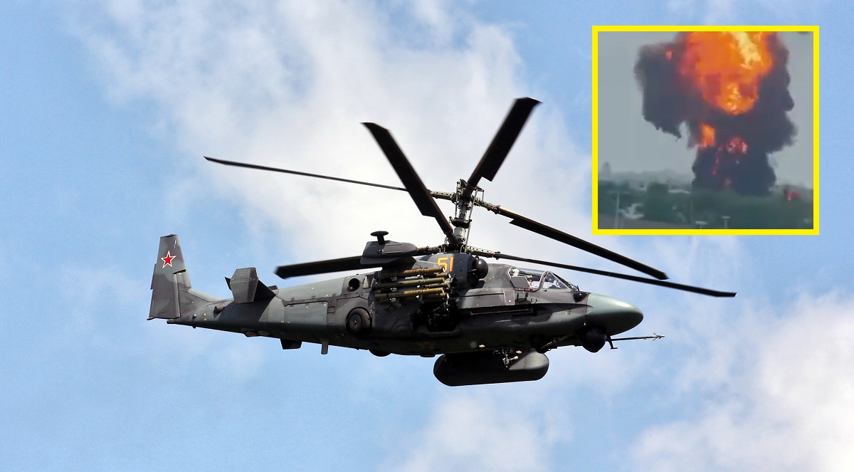 Un helicóptero Ka-52 esquivó un misil Strela-10 y atacó un depósito de petróleo ruso en Voronezh