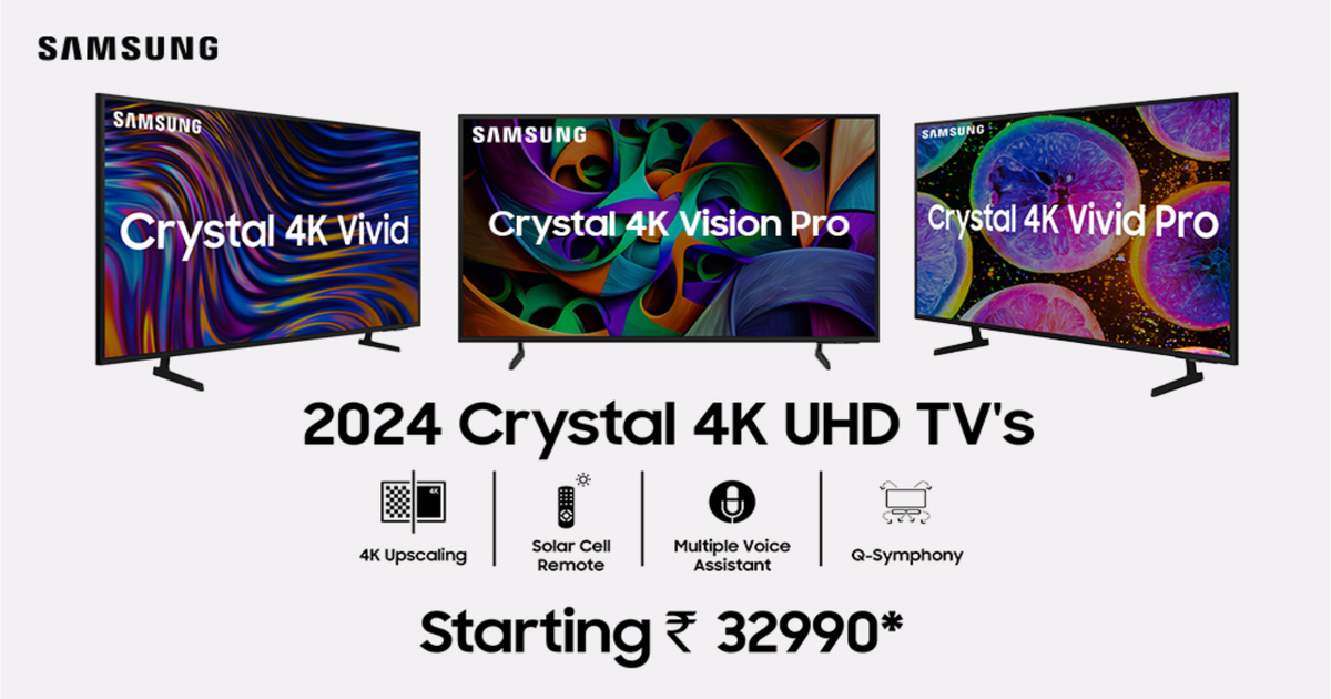 Samsung lanza la gama de televisores Crystal 4K en la India para 2024 Samsung lanza la gama de televisores Crystal 4K en la India para 2024