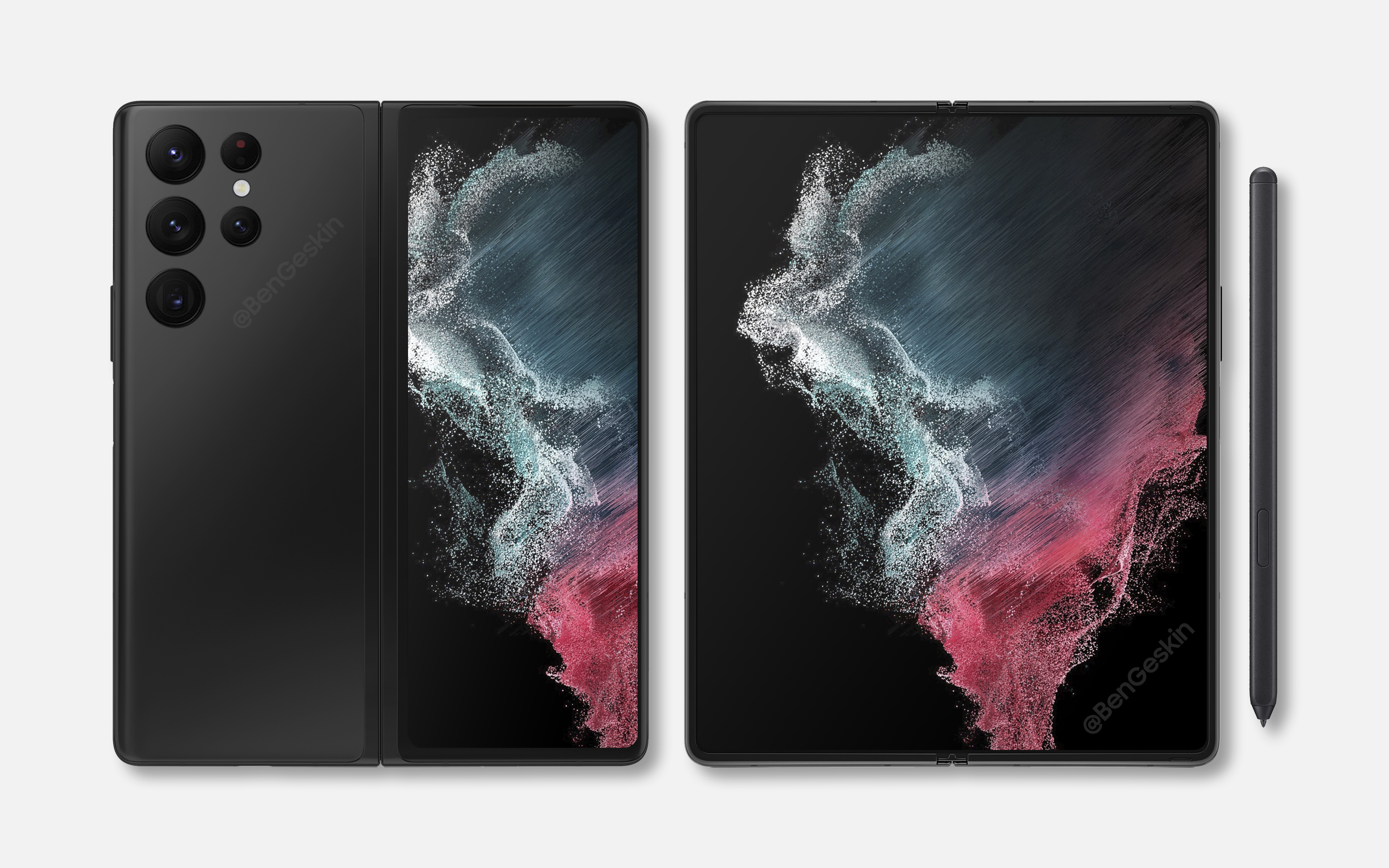 Samsung Galaxy Z Fold 4 mostrado en renders conceptuales con diseño S22 Ultra Samsung Galaxy Z Fold 4 mostrado en renders conceptuales con diseño S22 Ultra