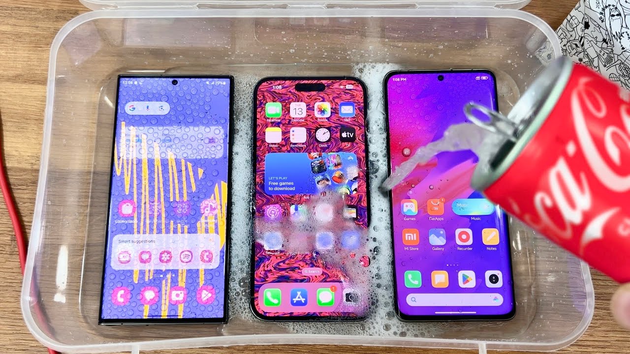 La prueba del hielo: a los buques insignia Samsung Galaxy S23 Ultra, iPhone 14 Pro Max y Xiaomi 13 Ultra les echaron refresco y se congelaron (vídeo)