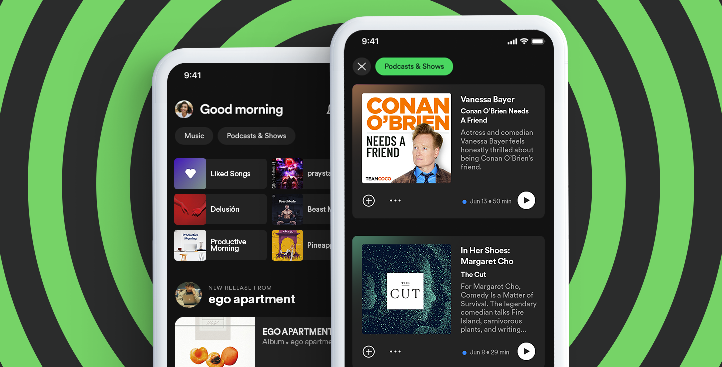 Spotify tiene una pantalla de inicio rediseñada con secciones separadas para música y podcasts Spotify tiene una pantalla de inicio rediseñada con secciones separadas para música y podcasts