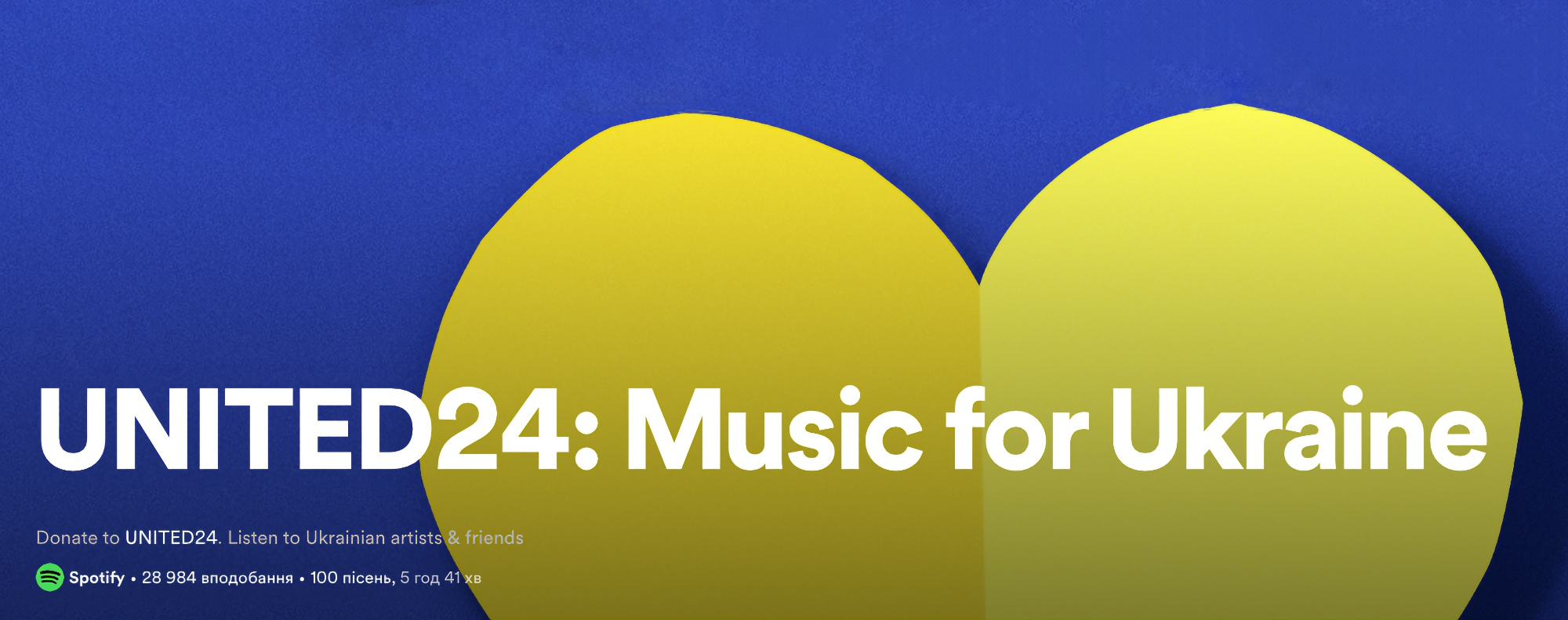 Escucha música y ayuda a los médicos ucranianos: UNITED24 y Spotify crean la lista de reproducción Music for Ukraine Escucha música y ayuda a los médicos ucranianos: UNITED24 y Spotify crean la lista de reproducción Music for Ukraine