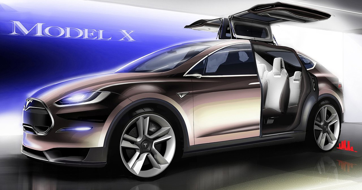 Tesla Model X: Historia del diseño a través de bocetos de 2012 Primer vistazo: Boceto de diseño del Tesla Model X 2012
