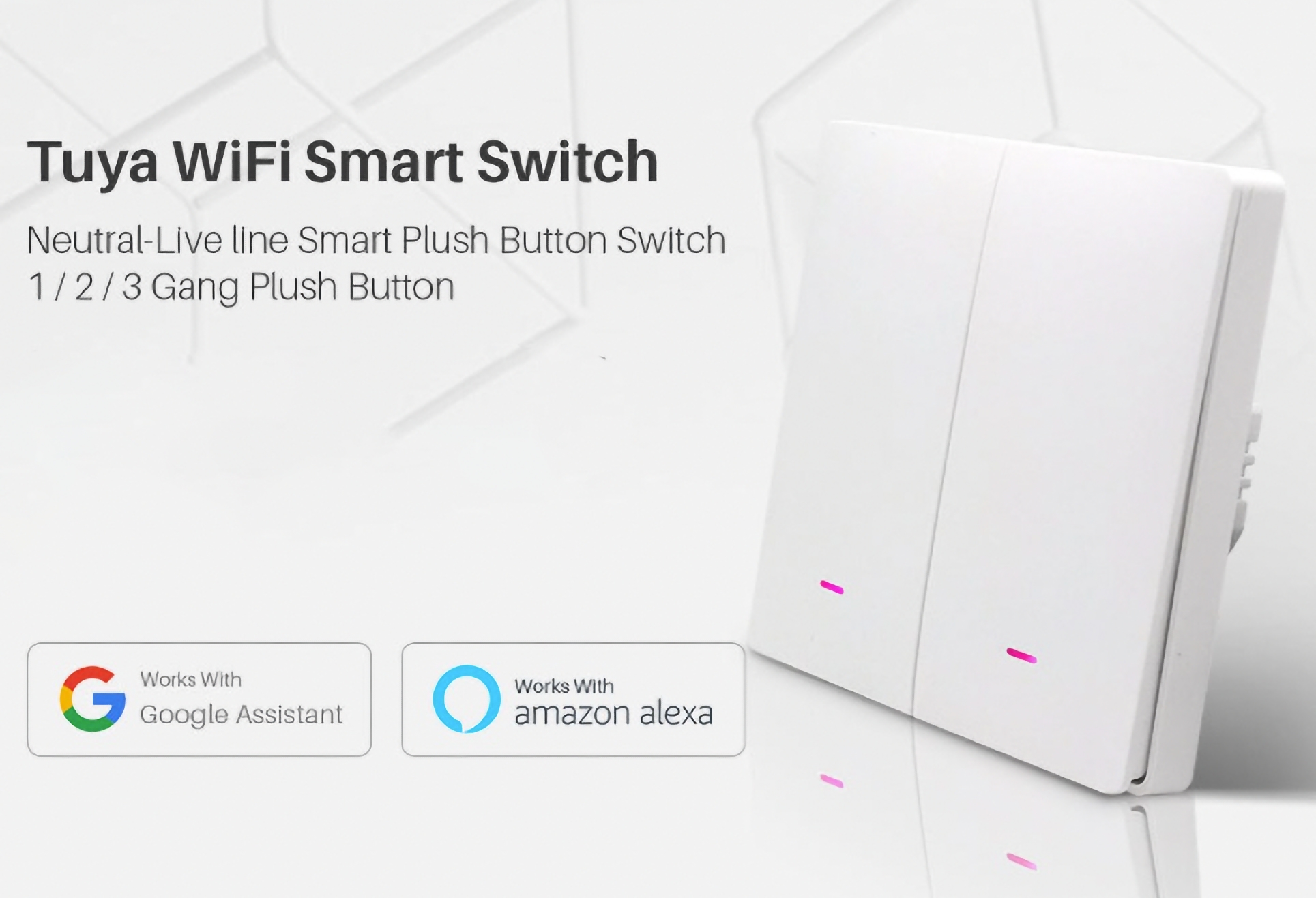 Interruptor inteligente Tuya con Google Assistant y Amazon Alexa por $10 Interruptor inteligente Tuya con Google Assistant y Amazon Alexa por $10