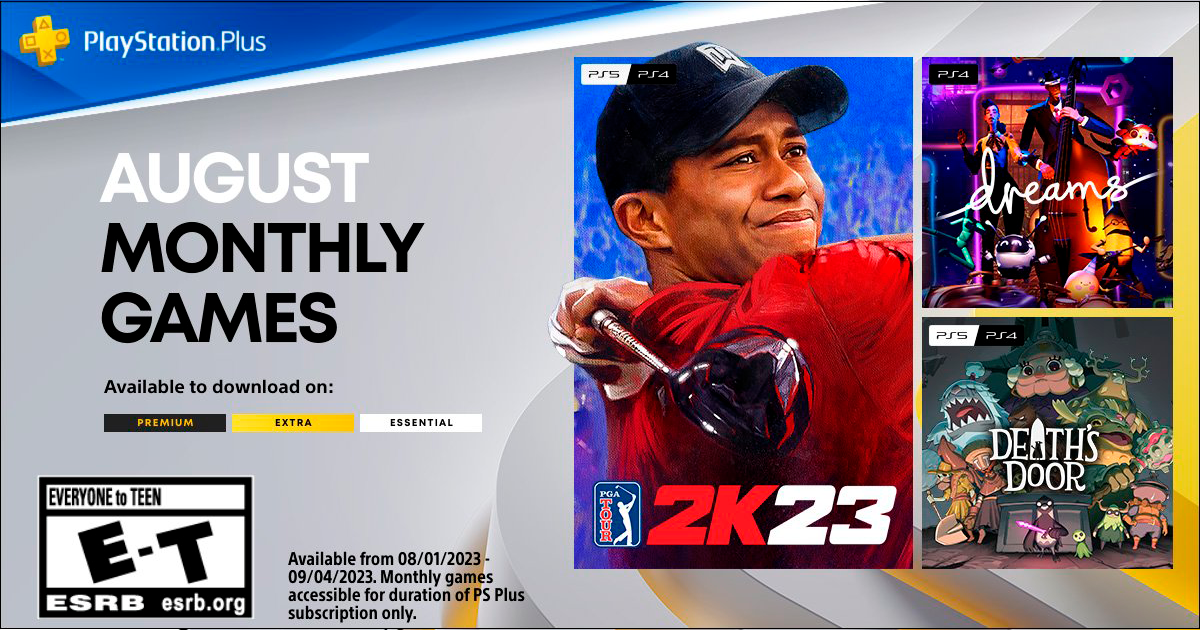 Está muy bien: Los suscriptores de PlayStation Plus recibirán PGA Tour 2K23, Dreams y Death's Door en agosto. Está muy bien: Los suscriptores de PlayStation Plus recibirán PGA Tour 2K23, Dreams y Death's Door en agosto.