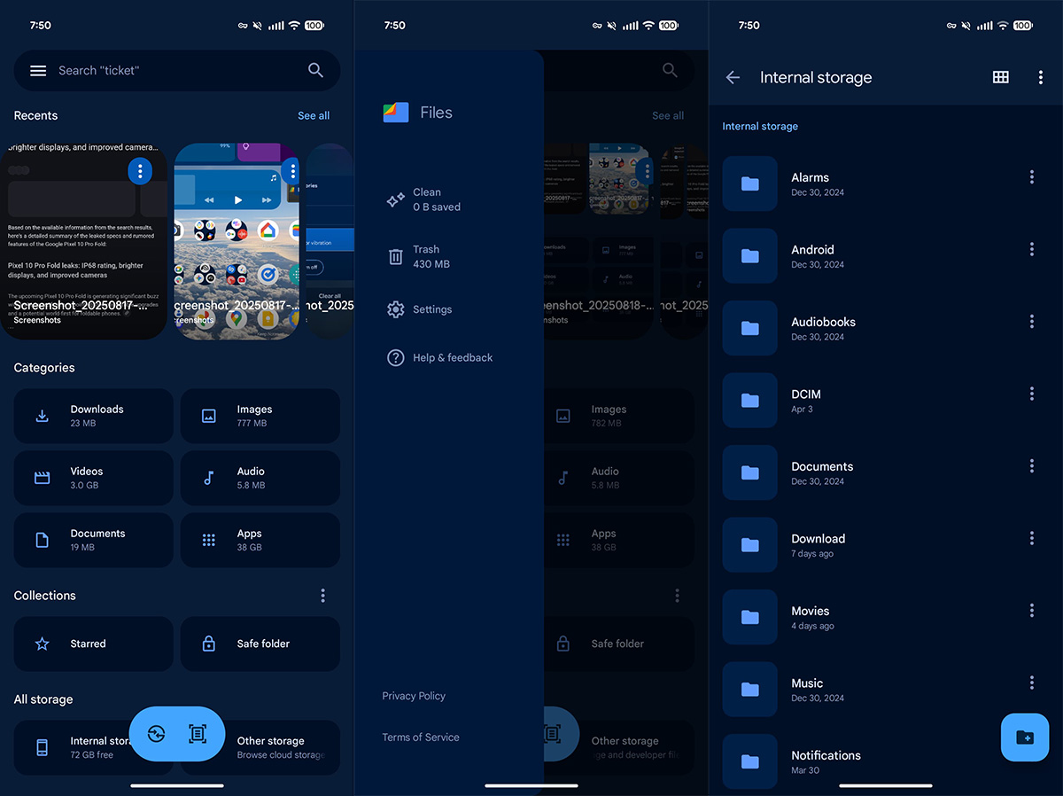 Google sigue implementando su nuevo diseño Material 3 Expresivo - el gestor de archivos recibe actualización (imagen)
