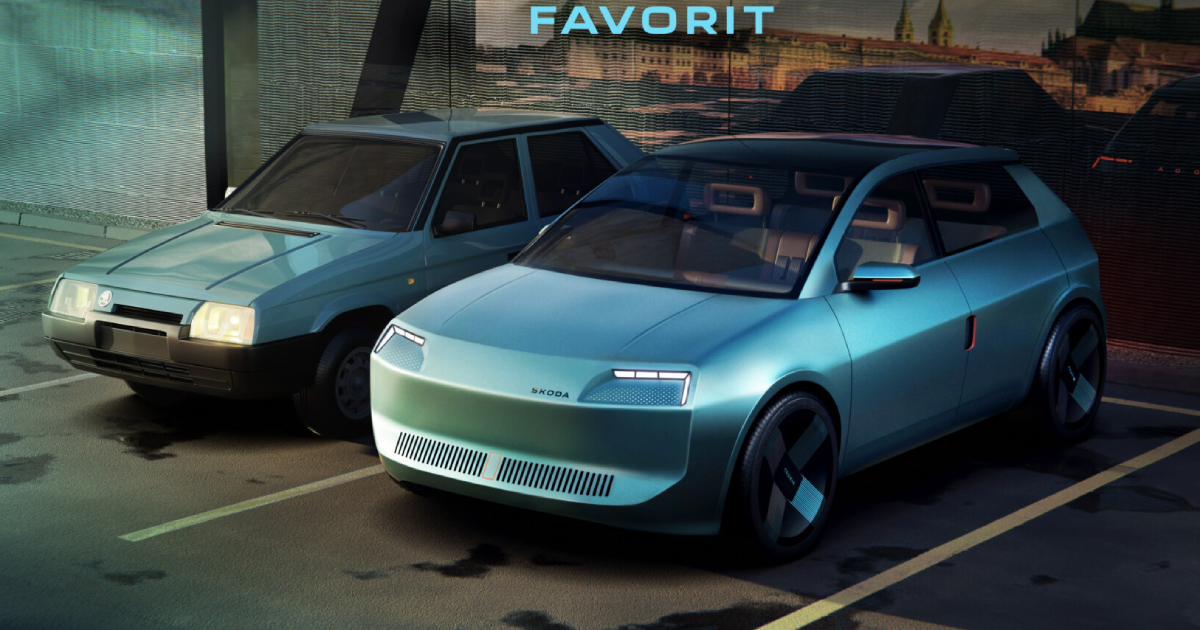 Skoda Favorit para el siglo XXI: Imágenes conceptuales muestran transformaciones modernas Moderno Skoda Favorit: Visualización de una leyenda con acentos contemporáneos