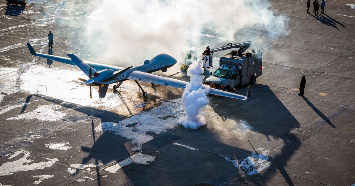 El MQ-9B SkyGuardian supera la prueba del frío: el dron puede operar a temperaturas de -21 grados centígrados