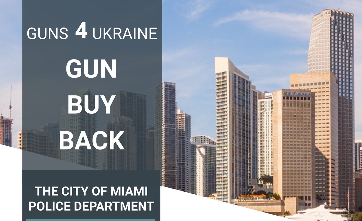 Miami compra armas de fuego a los locales para enviarlas a Ucrania Miami compra armas de fuego a los locales para enviarlas a Ucrania