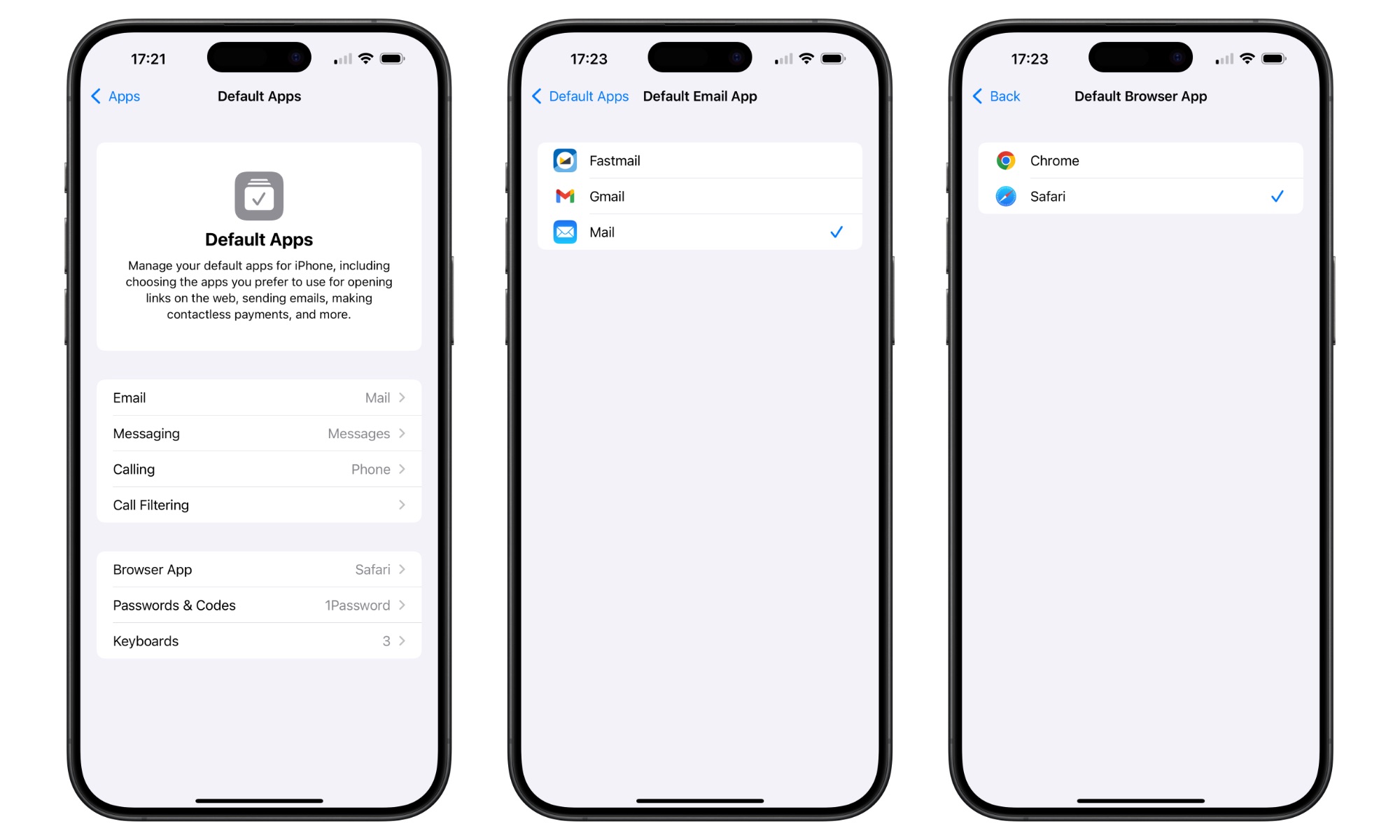 En iOS 18.2, podrás seleccionar aplicaciones estándar como en Android En iOS 18.2, podrás seleccionar aplicaciones estándar como en Android