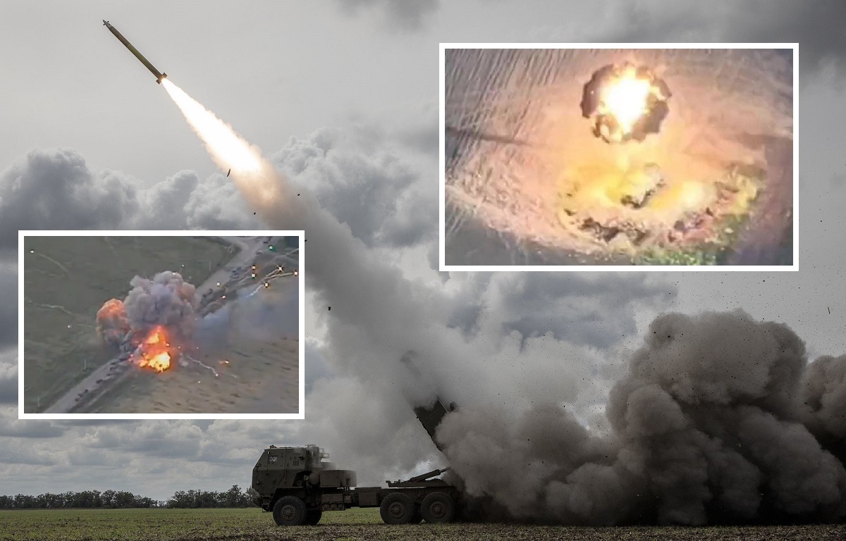 Las Fuerzas Armadas ucranianas destruyen un sistema de misiles BM-21 Grad y un convoy de material militar ruso con proyectiles de alta precisión GMLRS M30A1 Las Fuerzas Armadas ucranianas destruyen un sistema de misiles BM-21 Grad y un convoy de material militar ruso con proyectiles de alta precisión GMLRS M30A1