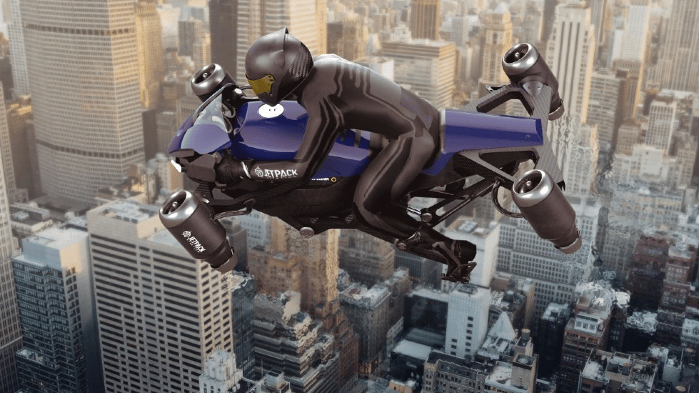 Jetpack Aviation Speeder: motocicleta voladora propulsada a 400 km/h por 381.000 dólares. Jetpack Aviation Speeder: motocicleta voladora propulsada a 400 km/h por 381.000 dólares.
