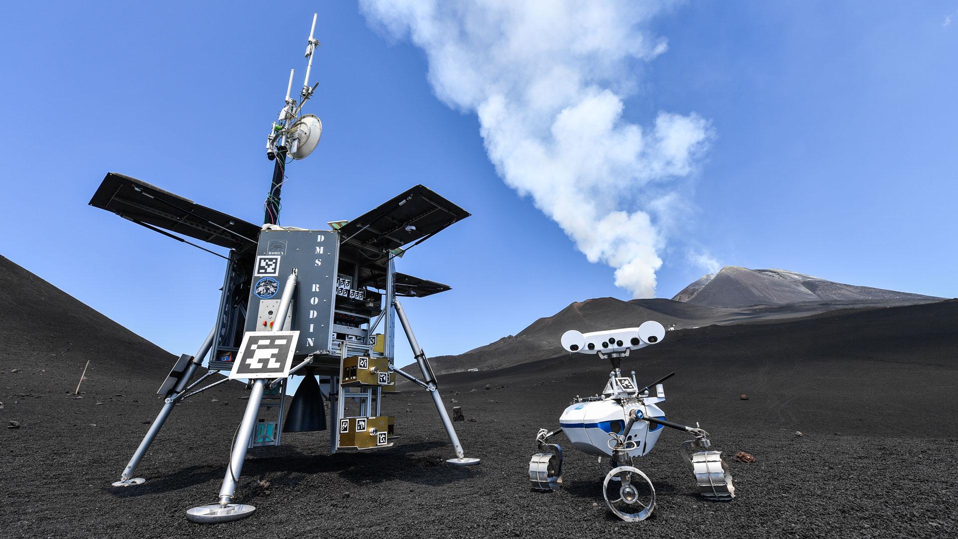 Los alemanes prueban en el volcán Etna unos robots únicos para la exploración lunar Los alemanes prueban en el volcán Etna unos robots únicos para la exploración lunar