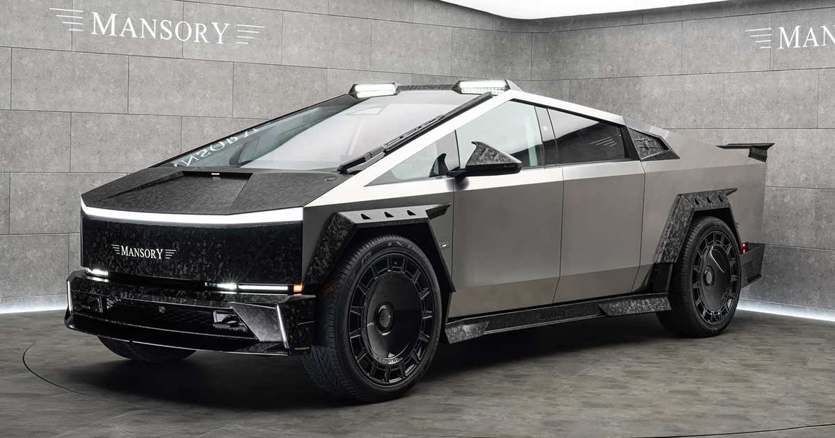 Cibercamión Tesla transformado con la magia del alargamiento de Mansory Cibercamión renovado: El exclusivo Tesla Elongation de Mansory