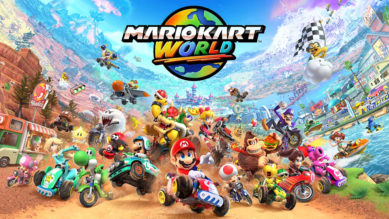 Gráficos impresionantes y personajes familiares: ¿qué ofrece el póster de Mario Kart World?
