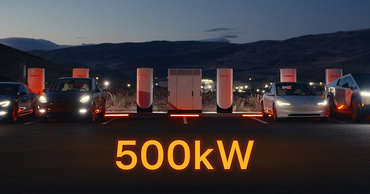 Tesla lanza la cuarta generación de Supercargadores con capacidad de carga de hasta 500 kW y 1,2 MW Tesla lanza la cuarta generación de Supercargadores con capacidad de carga de hasta 500 kW y 1,2 MW