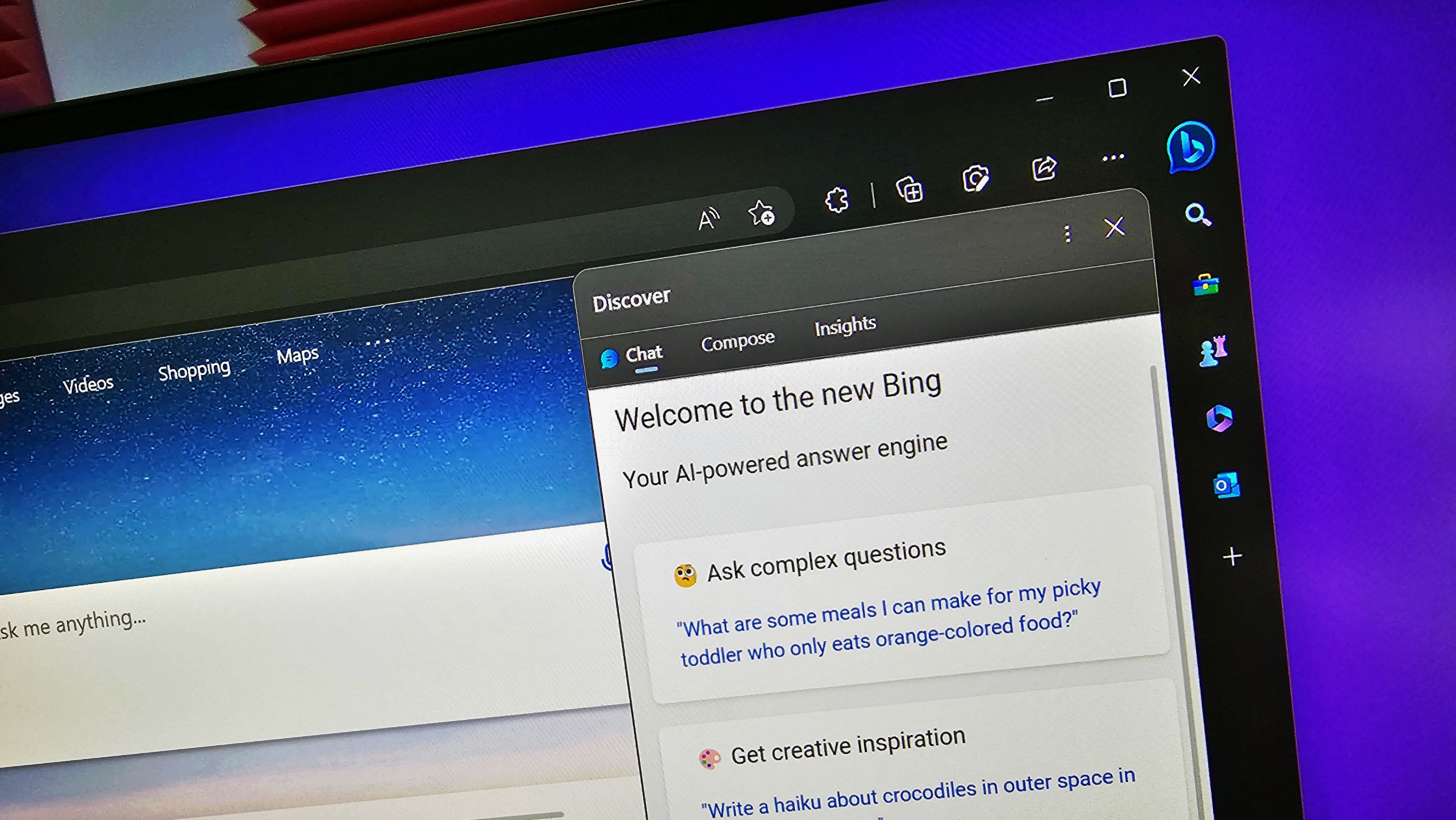 Microsoft añade a Edge una barra lateral con el chatbot de Bing Microsoft añade a Edge una barra lateral con el chatbot de Bing
