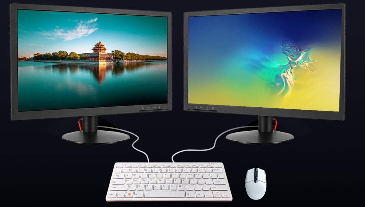 Computadora Orange Pi 800 en un teclado con procesador Rockchip RK3399
