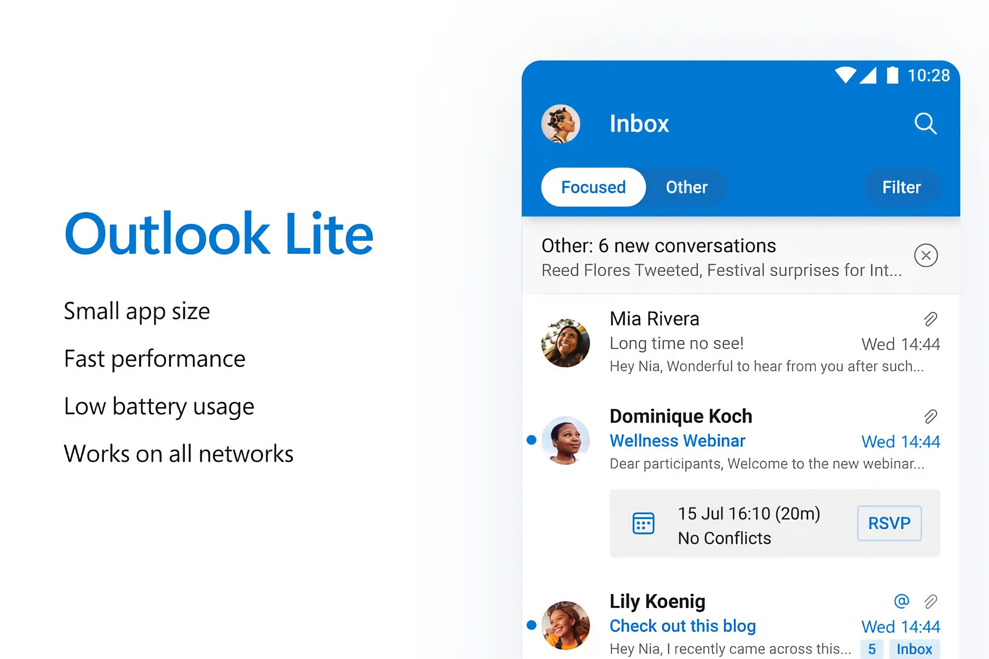 Microsoft ha lanzado Outlook Lite para los usuarios de Android, la aplicación pesa sólo 5 MB Microsoft ha lanzado Outlook Lite para los usuarios de Android, la aplicación pesa sólo 5 MB