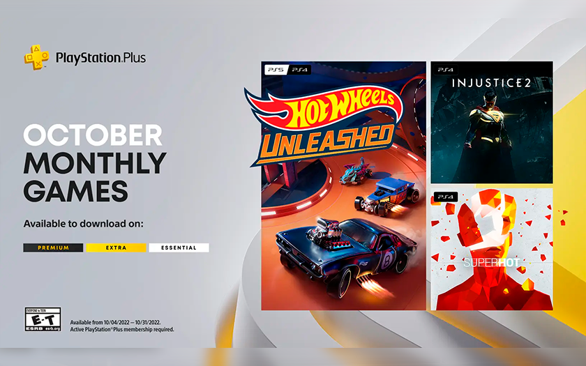 Hot Wheels Unleashed, Injustice 2 y Superhot: juegos que recibirán los suscriptores de PlayStation Plus en octubre Hot Wheels Unleashed, Injustice 2 y Superhot: juegos que recibirán los suscriptores de PlayStation Plus en octubre